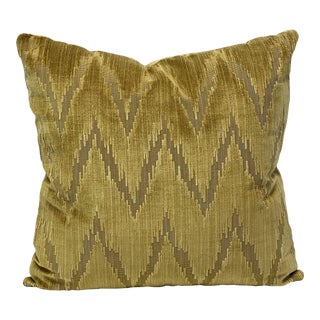 Custom Flamestitch Feather/Down Throw Pillow For Sale