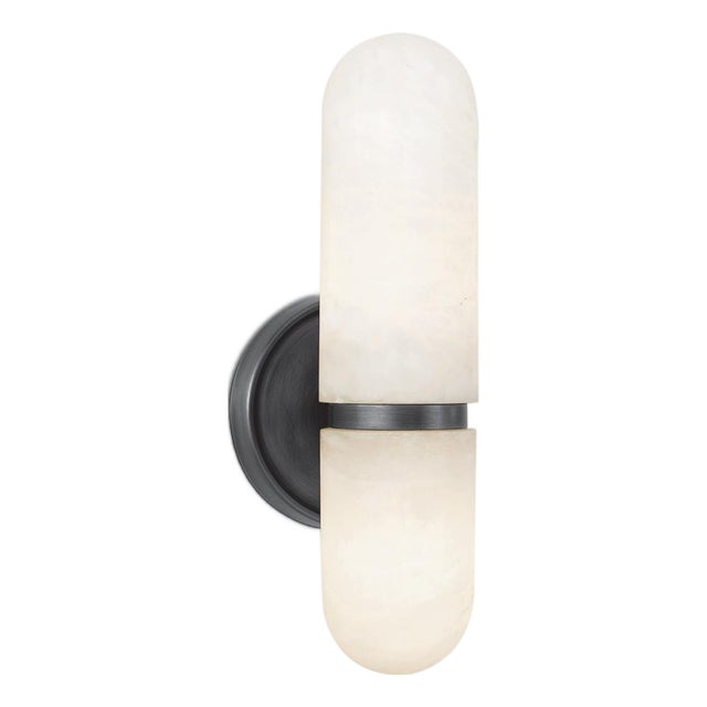 Regina Andrew Salon Alabaster Sconce Small, Oil Rubbed Bronze For Sale