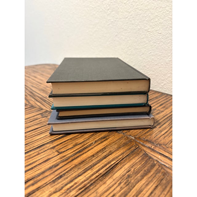 Late 20th Century Vintage William Faulkner Literary Criticism Hardcover Stack - Set of 4 - Pristine Condition - Turquoise & Charcoal Palette For Sale - Image 5 of 9