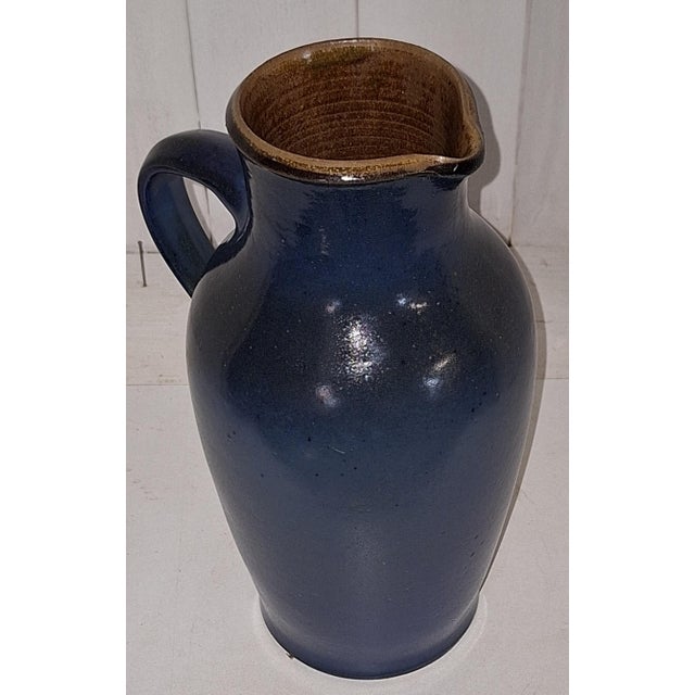 Vintage Ceramic Blue Jug by H. Schulze Crinitz, 1980s, in Very Good conditions. Designed 1980 to 1989 This piece has an...