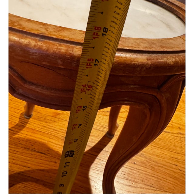Vintage Louis XV Style Marble Top Accent Table For Sale - Image 10 of 12