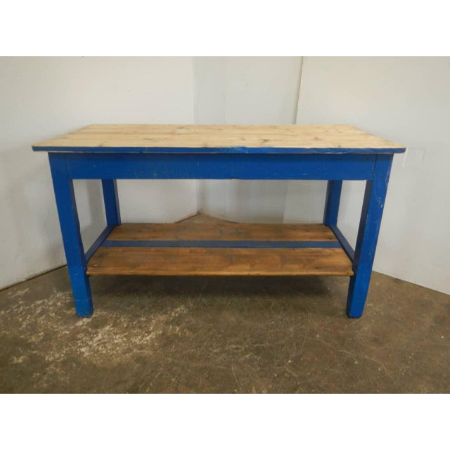 Wood Vintage Worktable in Fir, 1970s For Sale - Image 7 of 11