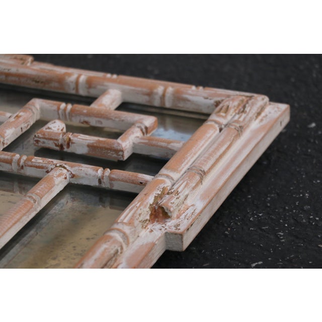 Vintage Italian Faux Bamboo Greek Key Wall Mirror, 1970s For Sale - Image 10 of 18