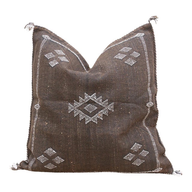 Abbey Moroccan Large Silk Rug Pillow For Sale