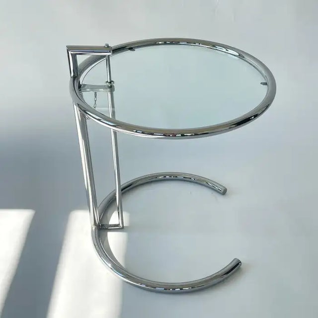 Eileen Gray Iconic Eileen Gray Attributed E 1027 Adjustable Side or Occasional Table,Italy For Sale - Image 4 of 12
