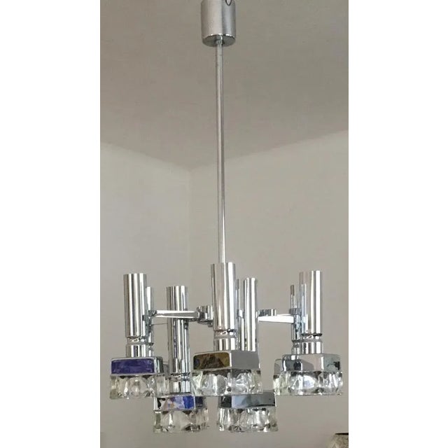 Metal Chrome Ceiling Lamp, 1960s For Sale - Image 7 of 7