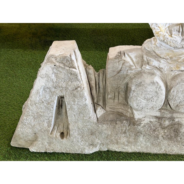 Monumental Marble Reclining Female Figure Sculpture, Manner of Henry Moore, 1970 For Sale - Image 11 of 15