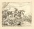 An original mid-19th-century pen & ink drawing, John Grant, Cavalry Battlefield Scene.An accomplished drawing in brown...