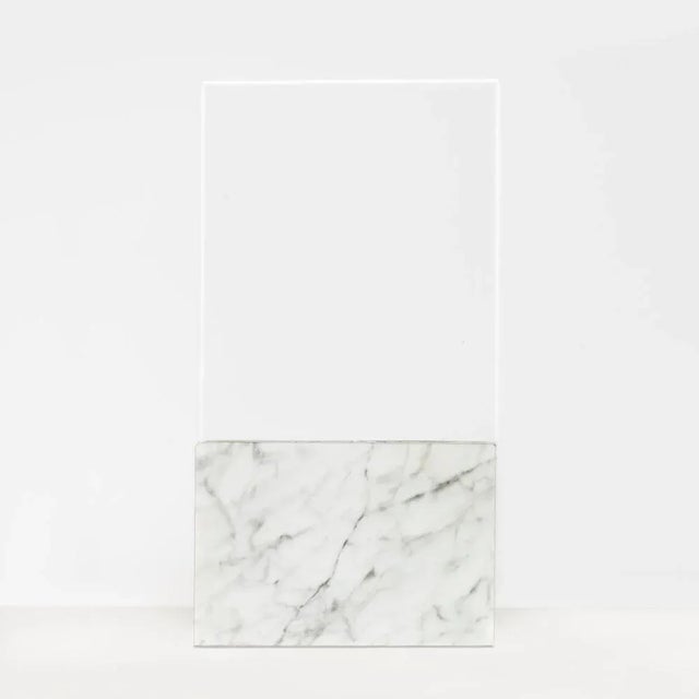 Black Horizon, glass and marble table lamp by Carlos Aucejo Dimensions: 36 x 19 x 7 cm Materials: Glass and marble, (Exist...