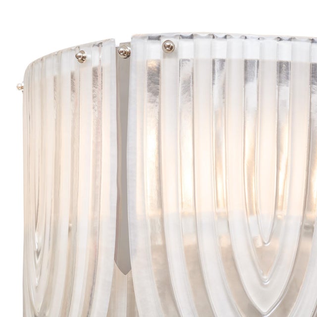 Murano Glass Art Deco Chandelier For Sale - Image 4 of 9