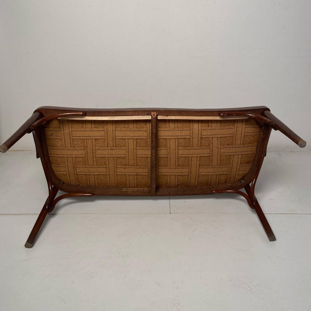 Wood Viennese Secession 2-Seater Bench from Jacob & Josef Kohn, Early 20th Century For Sale - Image 7 of 10