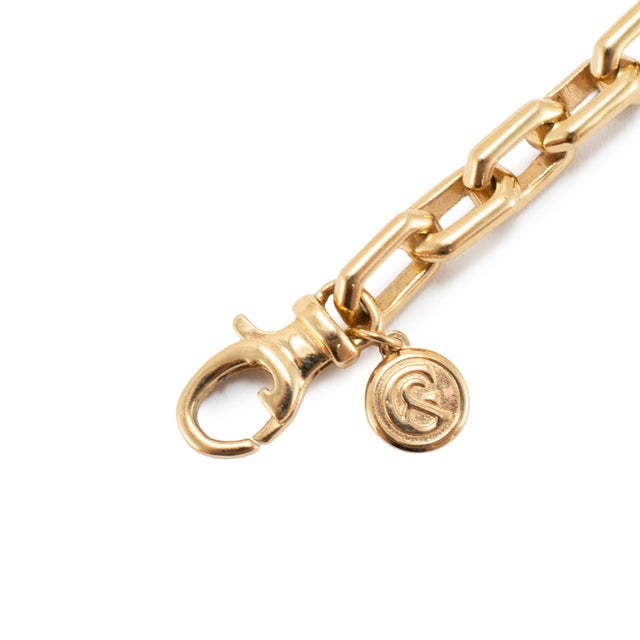 Men’s Gabriel & Co 5.50mm 14k Yellow Gold Solid Chain Faceted Link Bracelet For Sale In Houston - Image 6 of 8