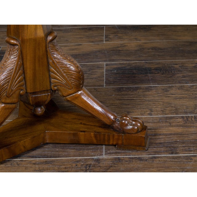 English English 19th Century Mahogany Guéridon with Gadroons and Griffin Inspired Legs For Sale - Image 3 of 11
