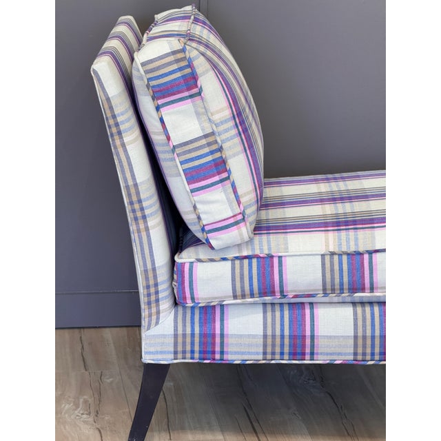 Blue Vintage Pair of Custom-Upholstered English-Style Slipper Chairs For Sale - Image 8 of 10