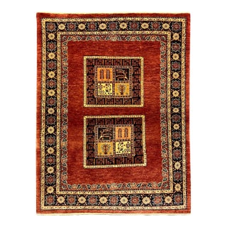 Vintage Hand-Knotted Persian Kashkoli Rug 3'7" X 4'9" For Sale