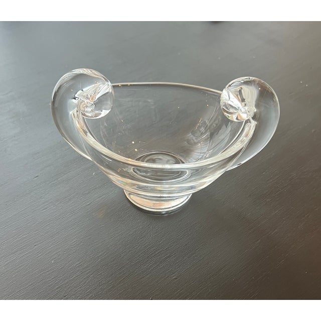 This truly is a stunning Steuben glass creamer and sugar set which features a unique snail design. This high end Steuben...