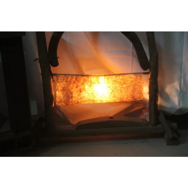 Brown Parchment and Wood Floor Lamp, 1960s For Sale - Image 8 of 16