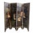 Vintage Chinese Chinoiserie Four-Panel Hand-Painted Black Lacquer Folding Screen For Sale