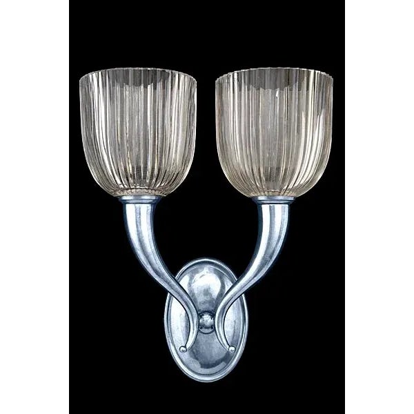Contemporary Olympia Due Sconce in Nickel Finish For Sale - Image 3 of 3