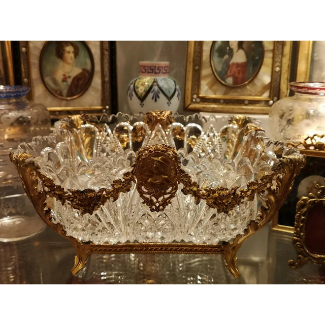 Crystal and Brass Centerpiece Vase For Sale - Image 17 of 18