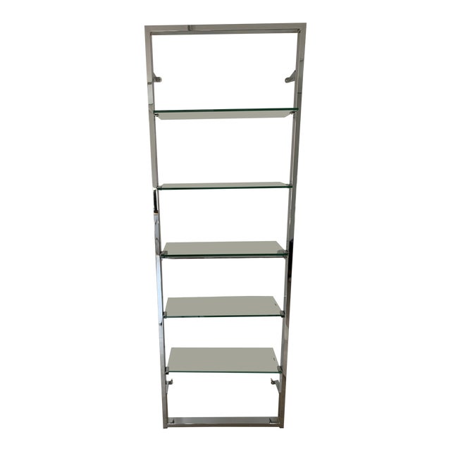 Cb2 Tesso Chrome 84 Wall Mounted Bookcase Chairish