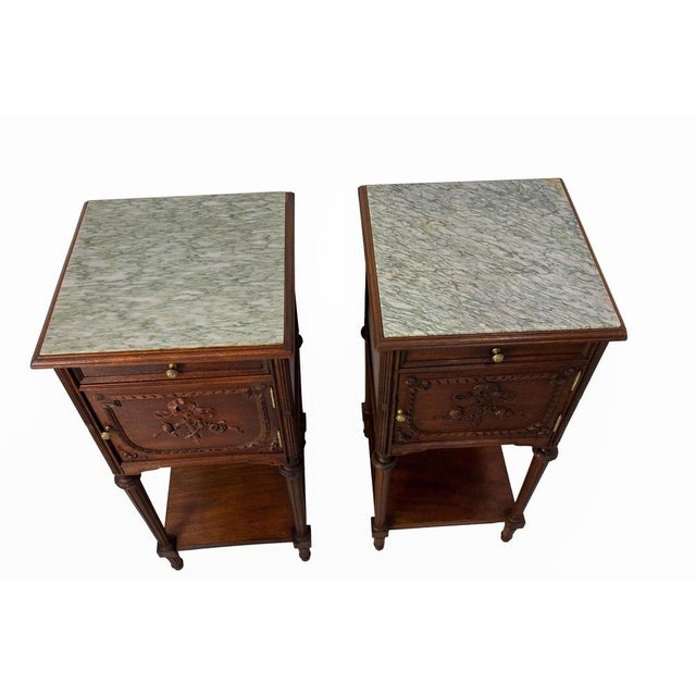 French Louis XVI Bedside Tables, 1890s, Set of 2 For Sale - Image 5 of 14