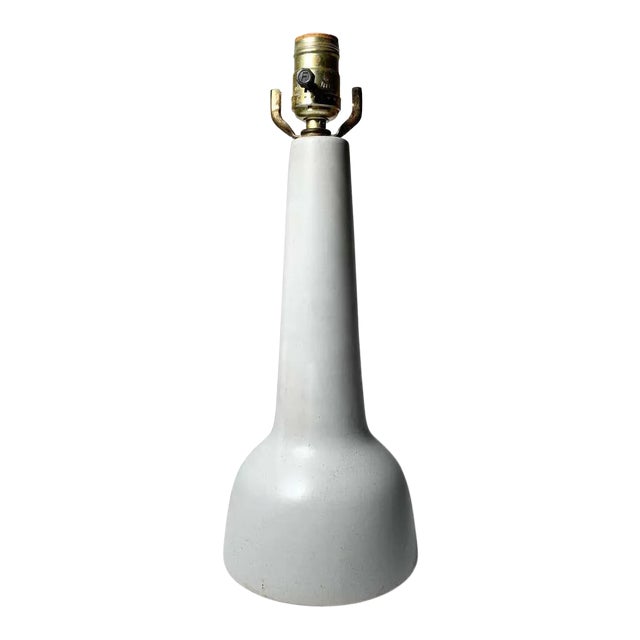 Gordon Martz Small Ceramic Torpedo Table Lamp in White For Sale