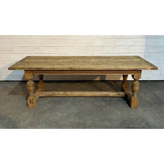 Larger Farmhouse Dining Table in Bleached Oak, 1925 For Sale - Image 17 of 18