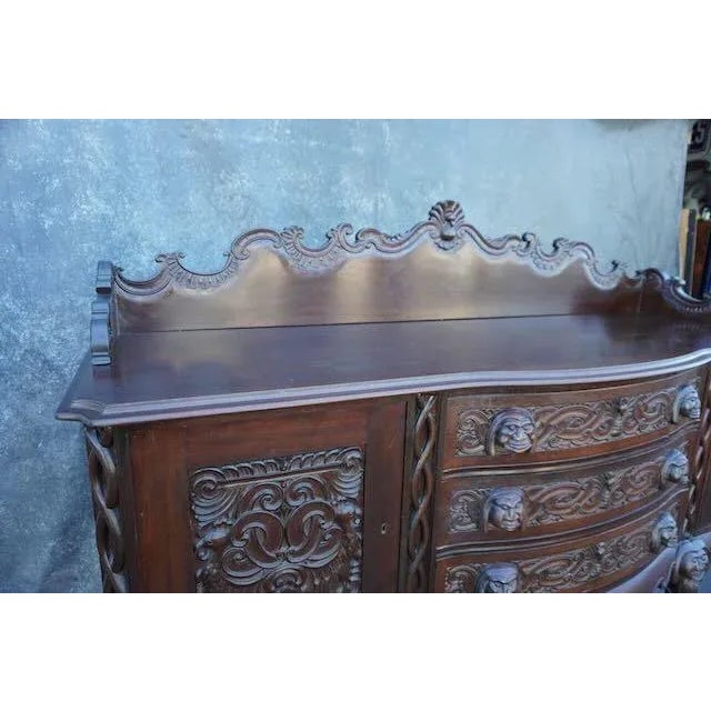 Late 19th Century Mexican Colonial Chippendale Sideboard 1890 For Sale - Image 5 of 11