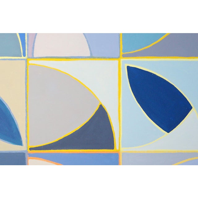 2026, Geometric Minimalism Painting on Canvas, Art Deco Skyline, Pastel Tones Acrylic by Natalia Roman For Sale - Image 4 of 8