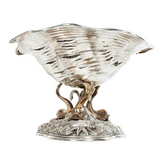 Large Antique Sterling Silver Centerpiece For Sale