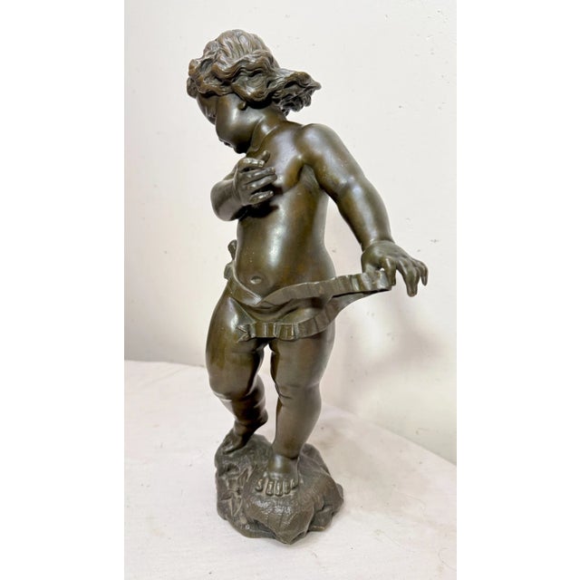 Large Antique 1800's Valentino Besarel Putti Cherub Bronze Statue Sculpture Art For Sale In New York - Image 6 of 17