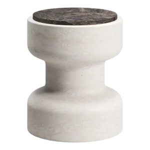 Modern Stool in Travertine and Marble, Designer Ivan Colominas