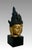 Mid 20th Century Mounted Asian Gold Buddha Head on Black Pedestal For Sale - Image 5 of 10