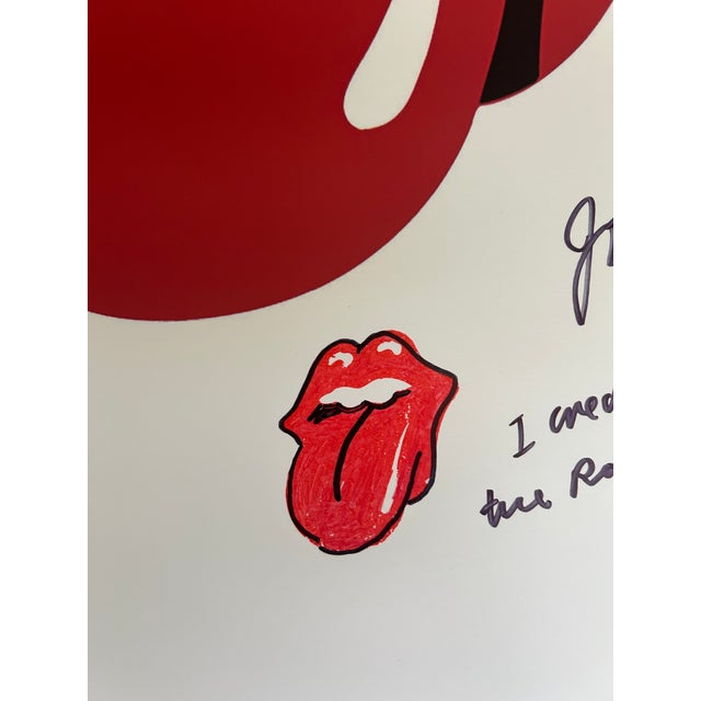 John Pasche 'The Rolling Stones Tongue and Lips' Signed Print For Sale - Image 4 of 5