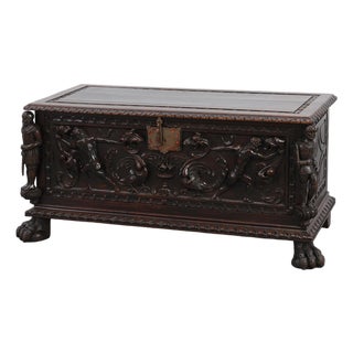 19th Century Neo-Renaissance French Oak Blanket Chest For Sale