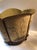 English Vintage Tole Orchid Wastebasket With Scalloped Edge For Sale - Image 3 of 10