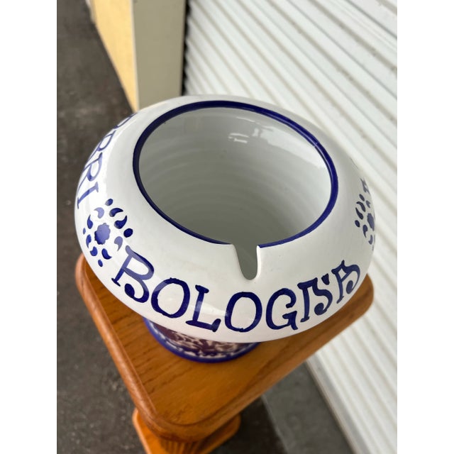Blue 1960s Cherry Jar Vintage Large Ceramic / Blue & White & Ladle -2 For Sale - Image 8 of 9