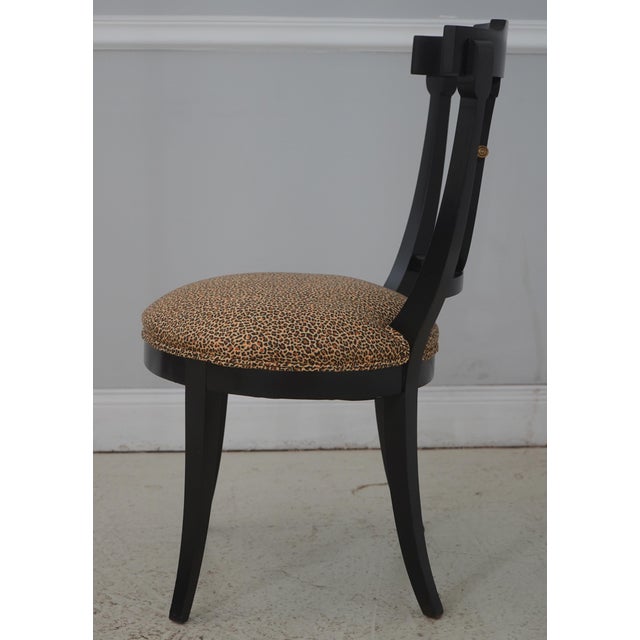 Traditional Pair Lyre Back Black Finish Occasional Chairs For Sale - Image 3 of 18