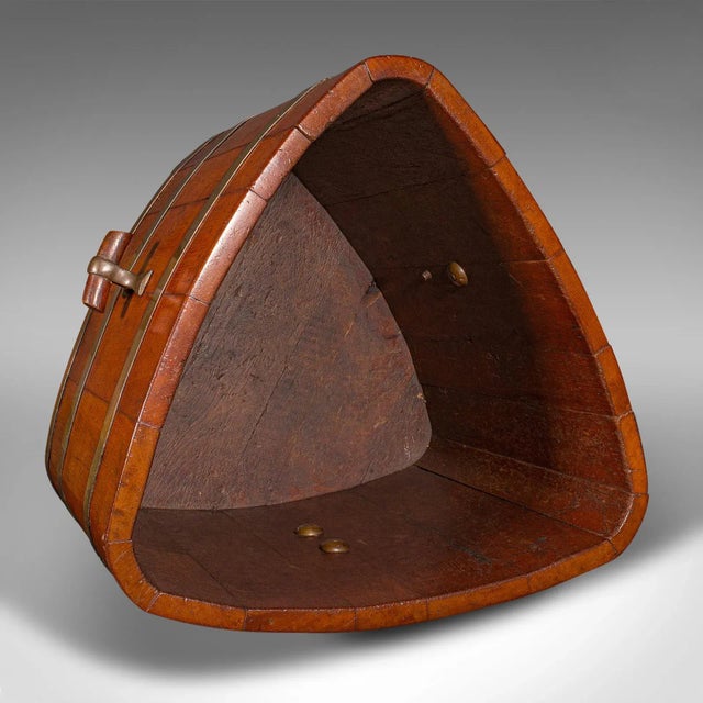 Wood 1850's Antique Triangular Fireside Bin For Sale - Image 7 of 8