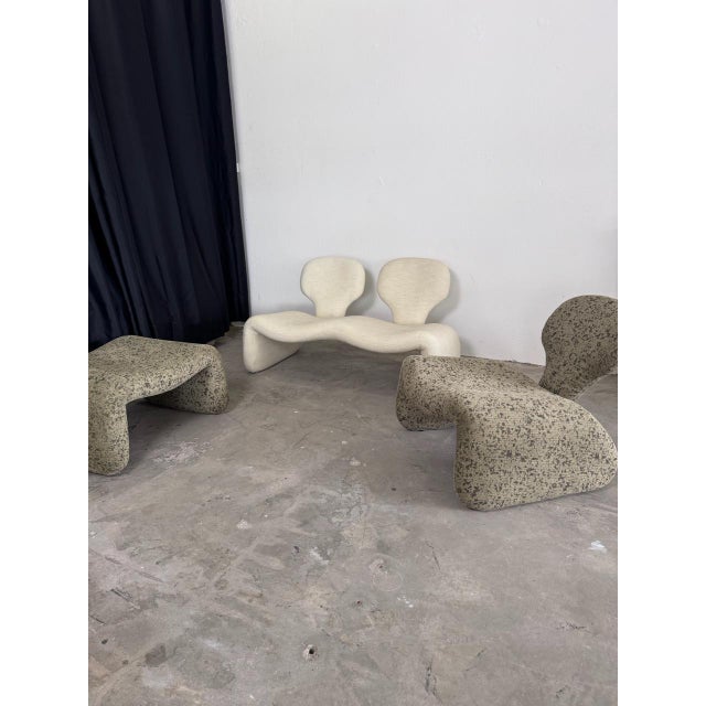 Airborne Djinn Chair and Ottoman Set by Olivier Mourgue for Airborne, 1970s, Set of 2 For Sale - Image 4 of 18