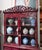 Wood Carved and Gilded Red Lacquered Wood Bookcase, 1890s For Sale - Image 7 of 9