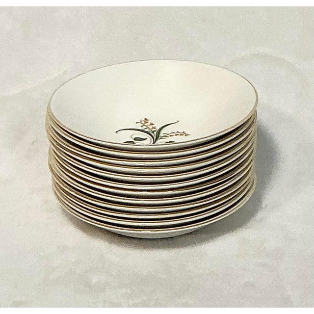 White 1950s Edwin Knowles “Forsythia” 64-Piece Fine China Dinnerware For Sale - Image 8 of 12