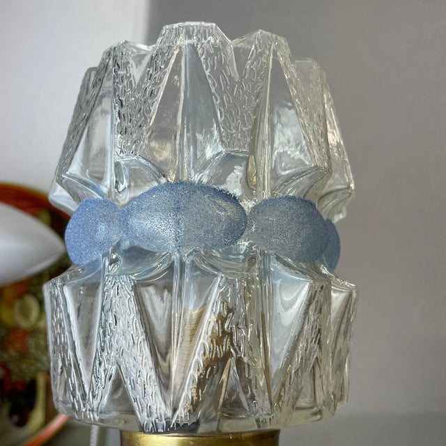 Mid-Century Modern Three-Light Wood and Glass Chandelier, 1960s For Sale - Image 6 of 15