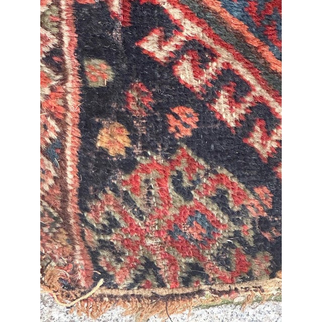 Textile Small Antique Qashqai Fragment Rug, 1890s For Sale - Image 7 of 18