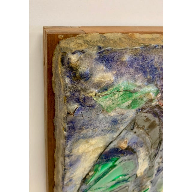 Mid Century Abstract Expressionist Glass Art Painting Chairish