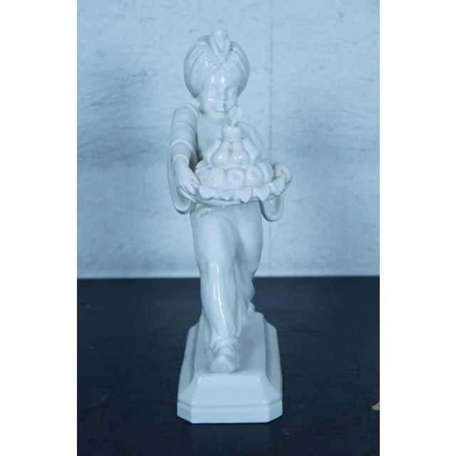 1930s Hugo Meisel German Schwarzburger Porcelain Man With Fruit Figurine For Sale - Image 9 of 12