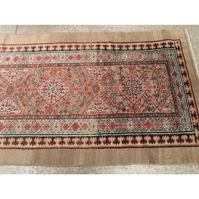 Camel Galerie Shabab Collection Early 20th Century Persian Serab Runner For Sale - Image 8 of 10