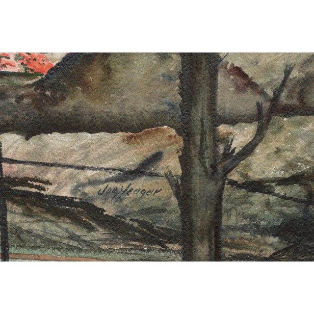 Joseph Yeager "Nocturnal Industrial Landscape" Impressionist Watercolor Circa 1940s-1950s For Sale In Monterey, CA - Image 6 of 7