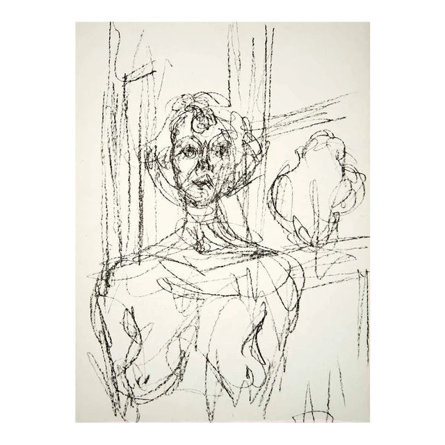 1966 Alberto Giacometti Original Lithograph Composition For Sale